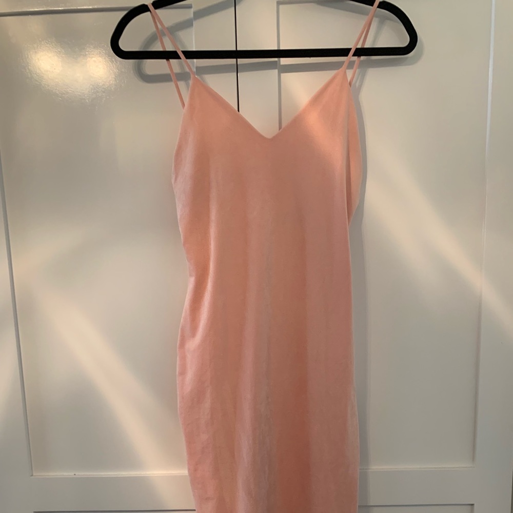 Blush mid length dress